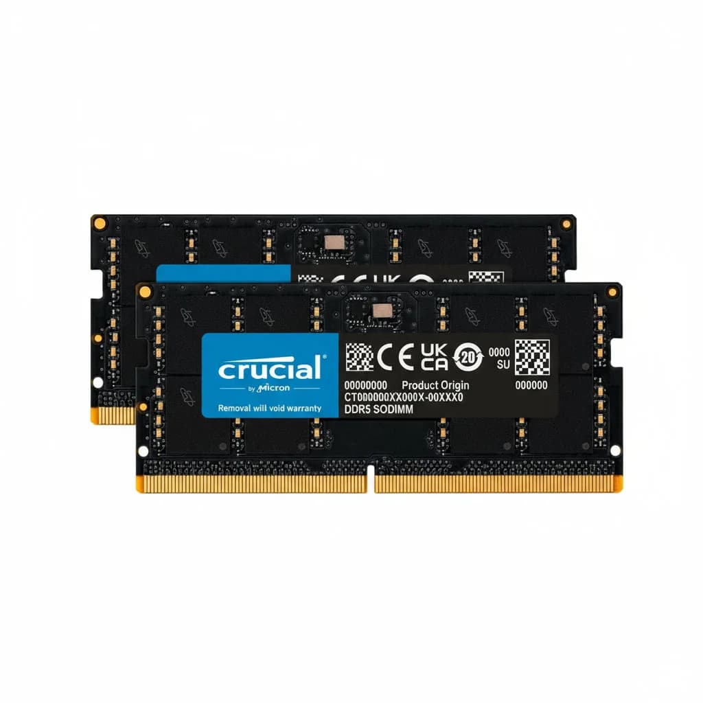 Crucial 32GB Kit (16GBx2) DDR5 5600 SODIMM Laptop Memory - CT2K16G56C46S5