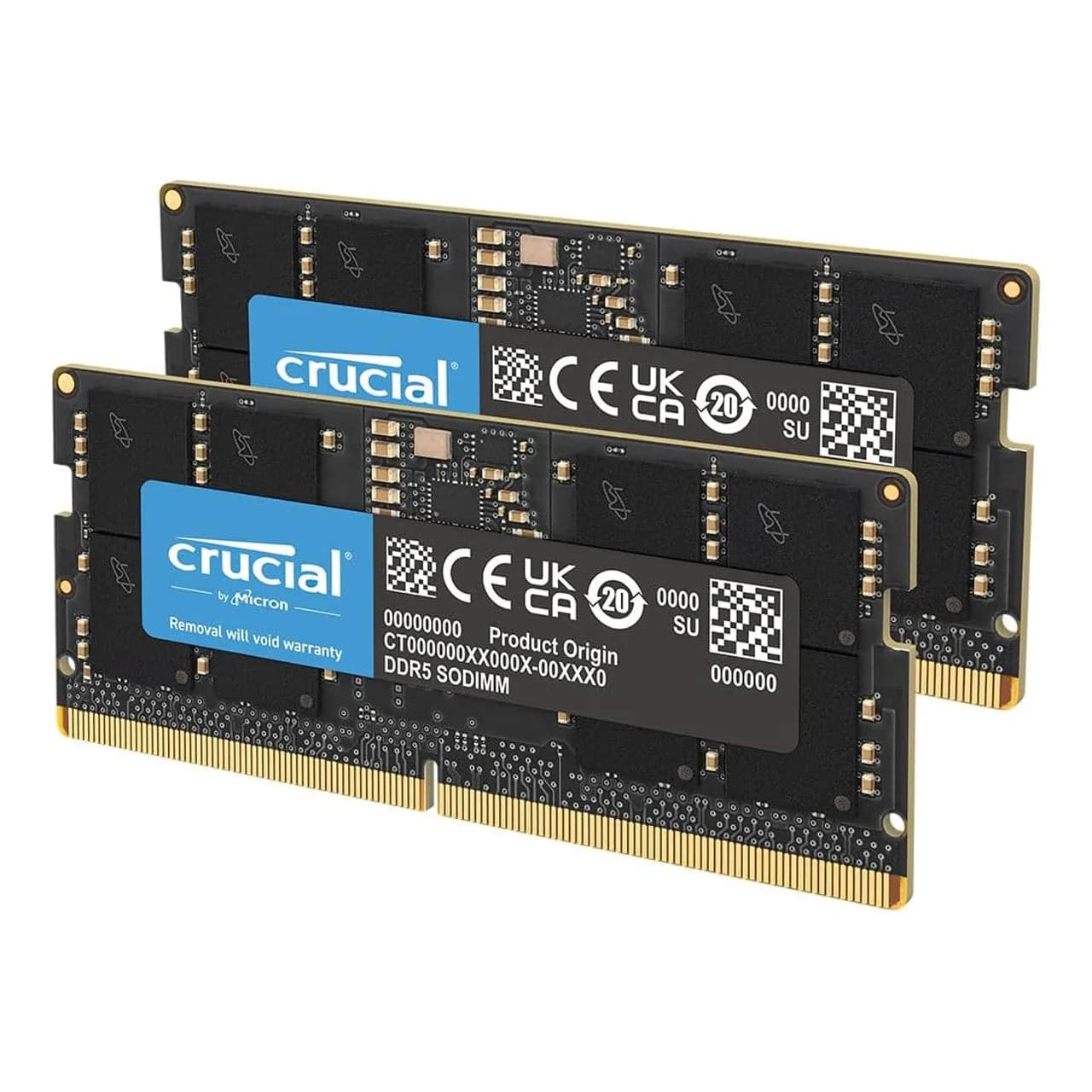 Crucial 64GB Kit (32GBx2) DDR5 5600 SODIMM Laptop Memory - CT2K32G56C46S5