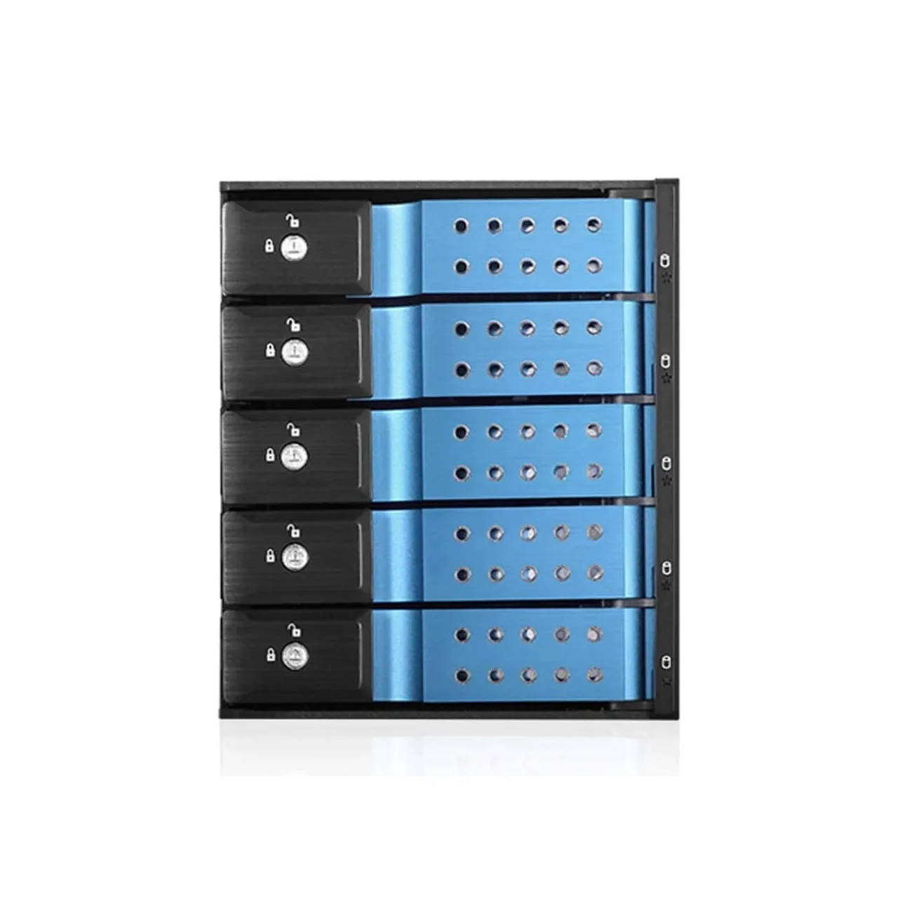 iStarUSA BPN-DE350HD | 3×5.25 to 5×3.5 Trayless Hot-Swap | 12Gb/s - Blue