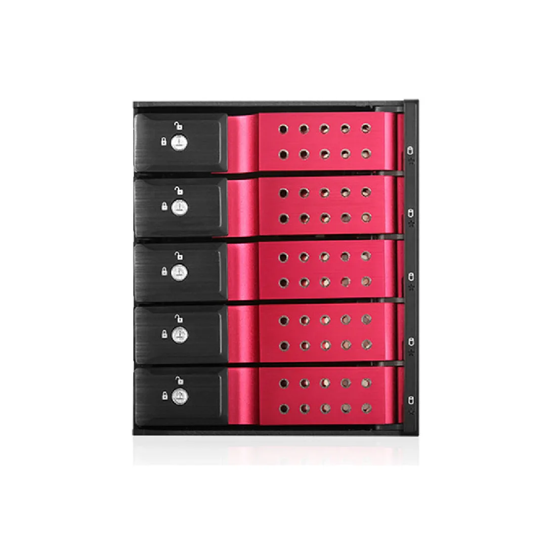 iStarUSA BPN-DE350HD | 3×5.25 to 5×3.5 Trayless Hot-Swap | 12Gb/s - Red