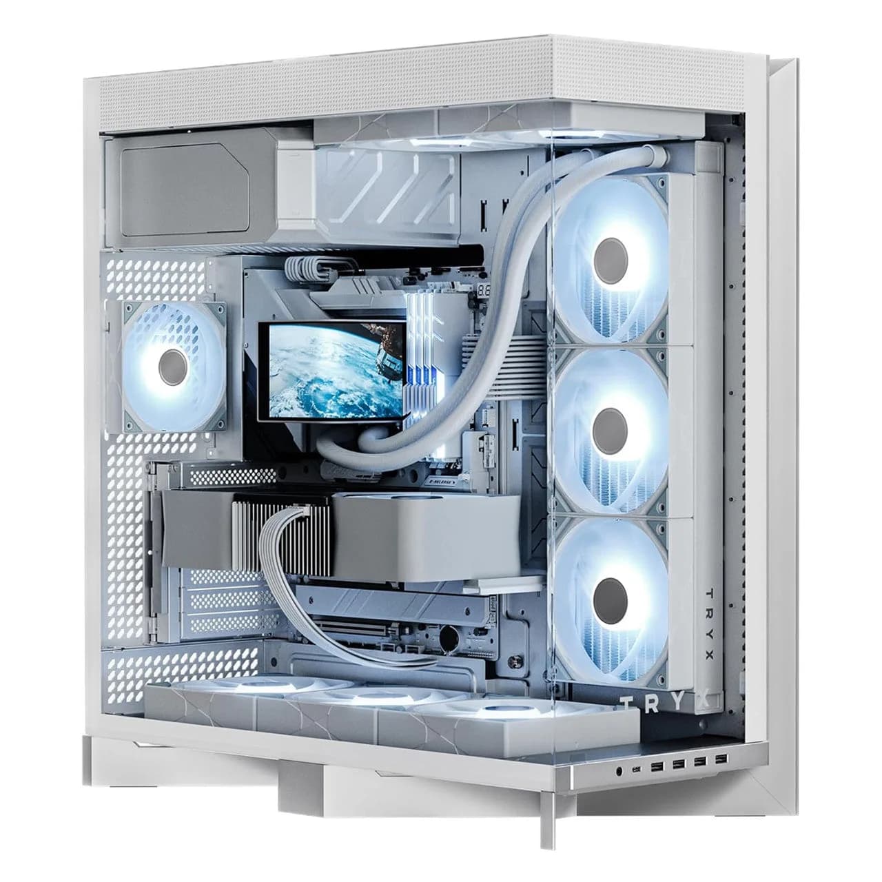 TRYX LUCA L70 Midi-Tower PC Case | E-ATX | Tempered Glass | ARGB - White