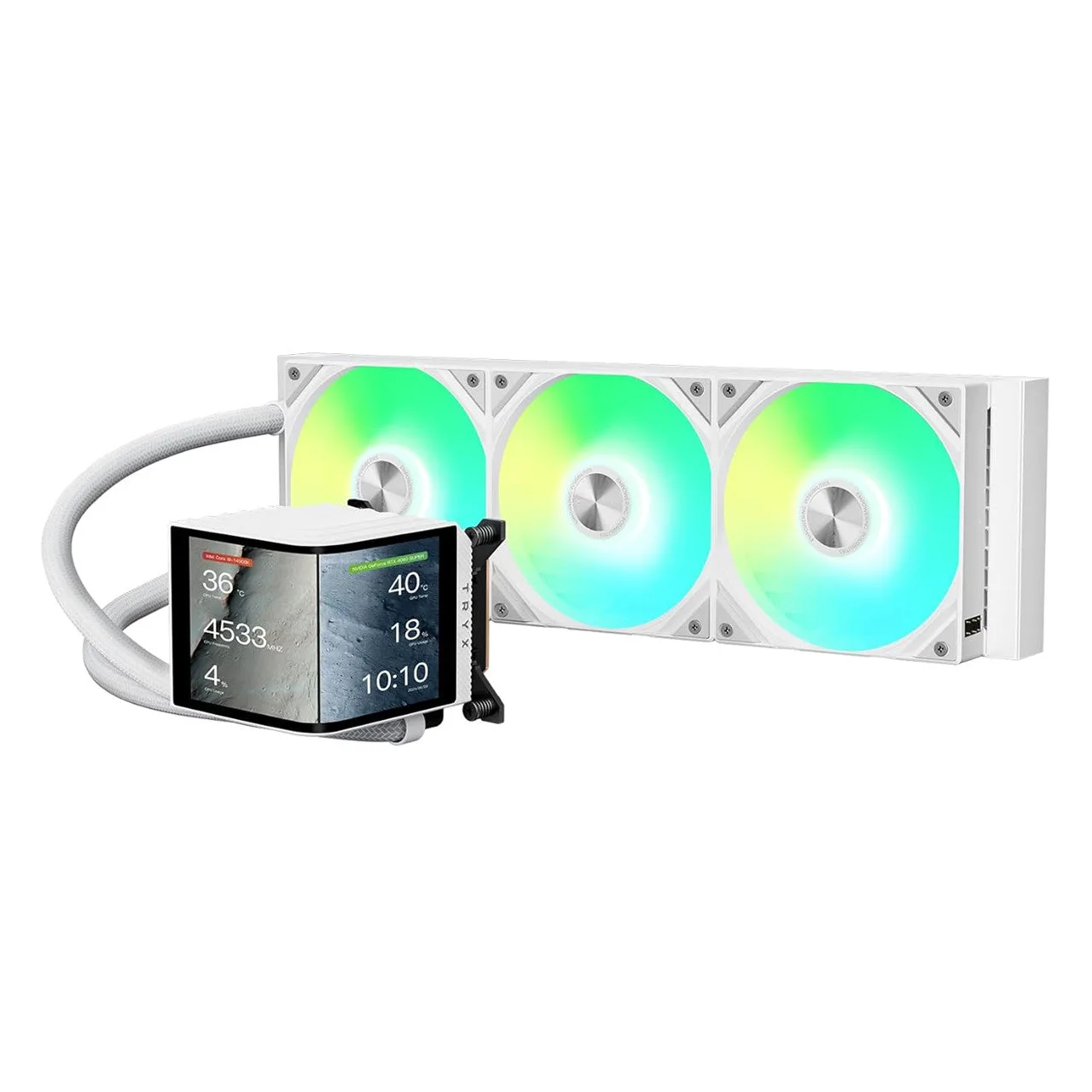 TRYX Panorama 360 ARGB AIO | 6.5" AMOLED Screen | LGA1700 AM5 - White