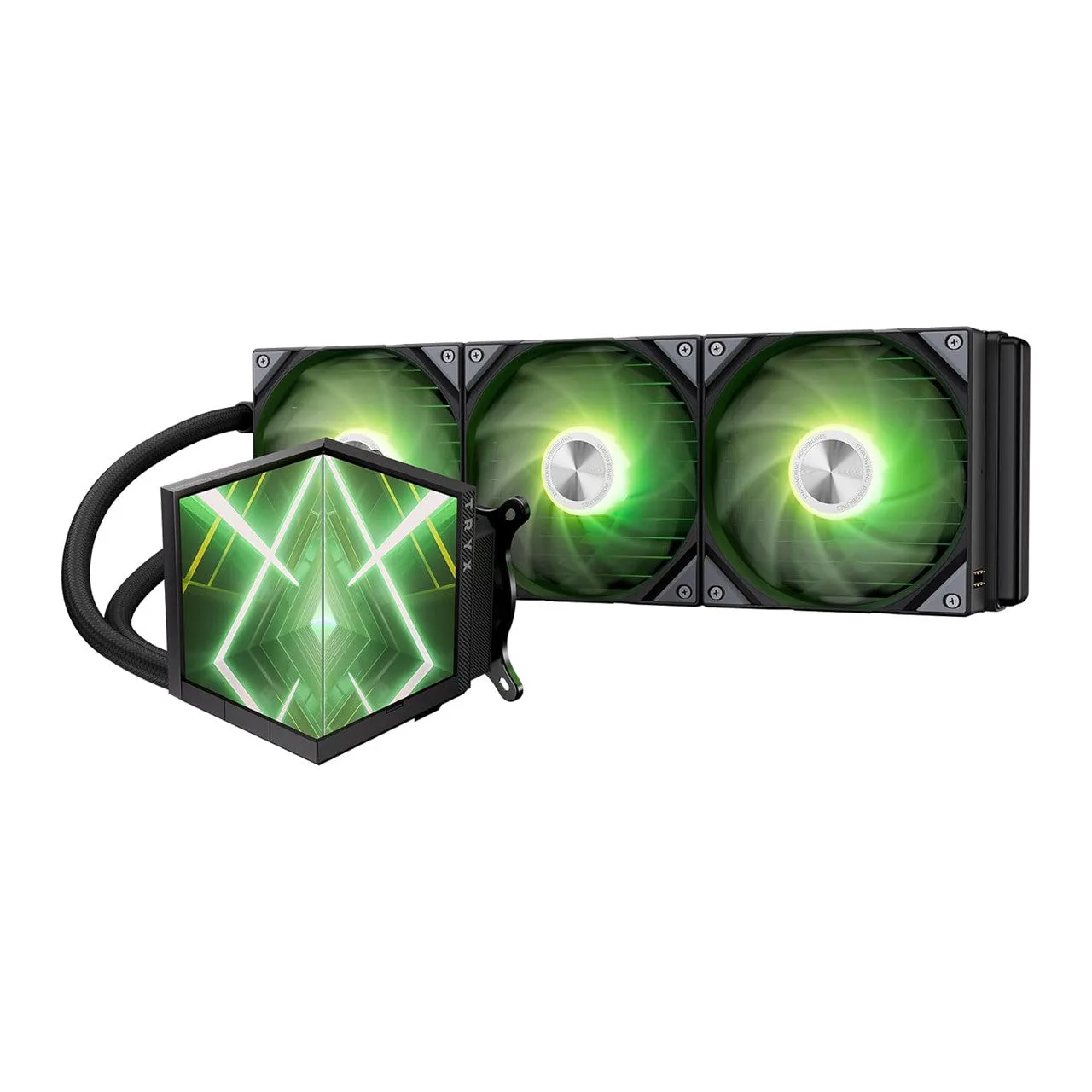 TRYX Stage ARGB 360mm AIO Liquid Cooler | Screen3D | LGA1700 AM5 - Black