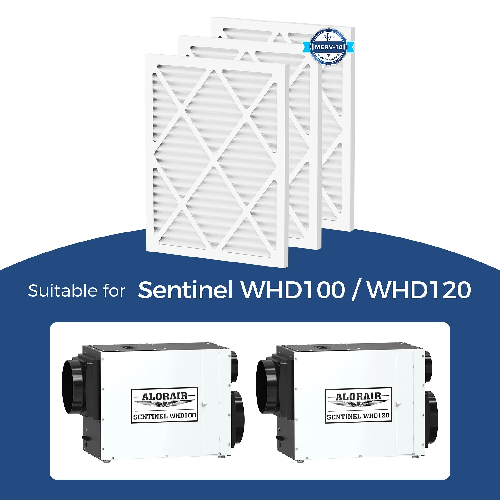 AlorAir® 3 Pack MERV-10 Air Filter for Sentinel WHD100/120 Dehumidifiers