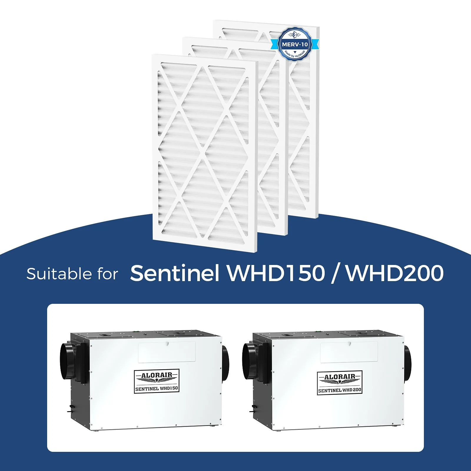 AlorAir® 3 Pack MERV-10 Air Filter for Sentinel WHD150/200 Dehumidifiers
