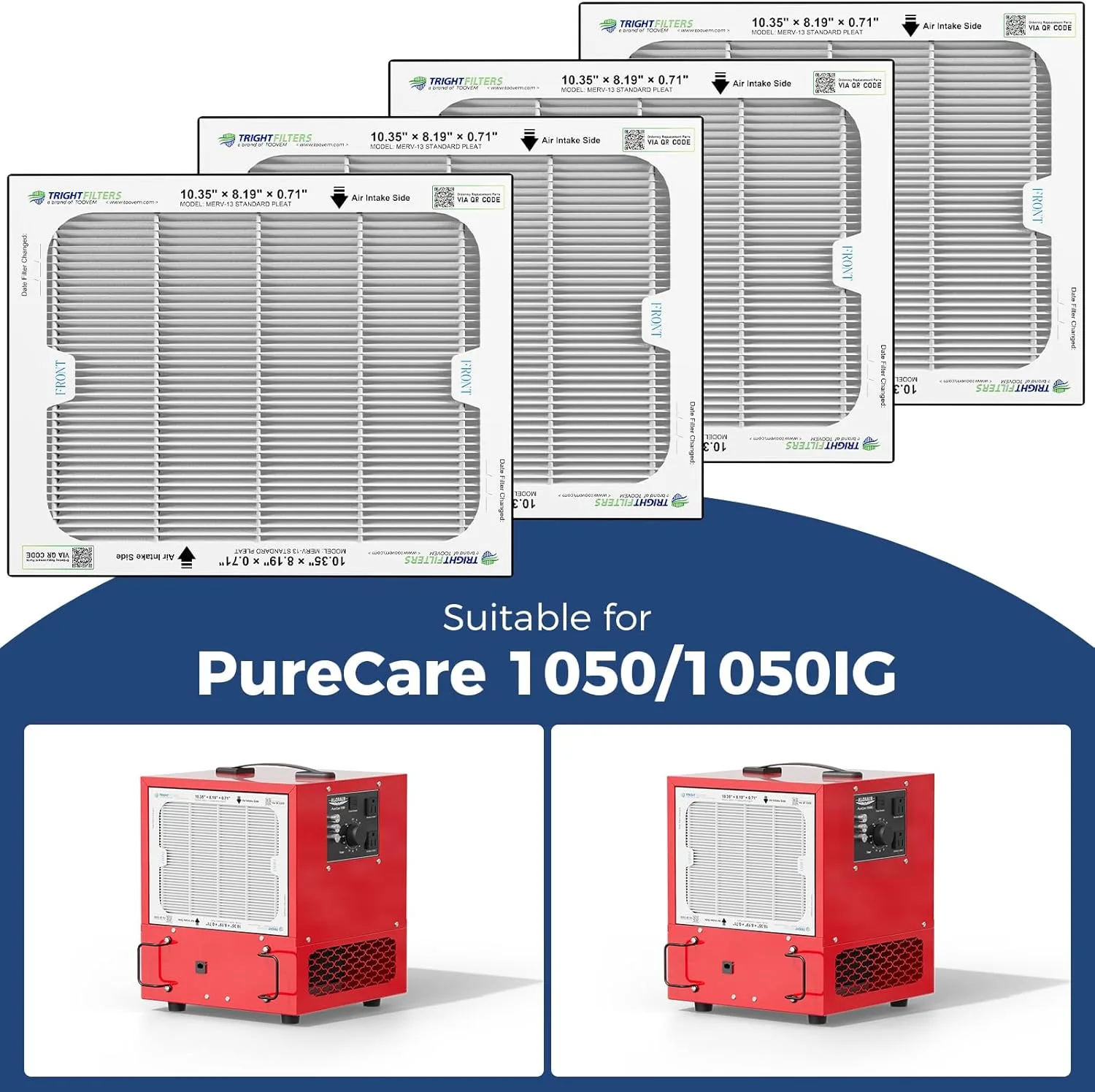 AlorAir® 4 Pack MERV-13 Air Filter for Purecare 1050/1050IG