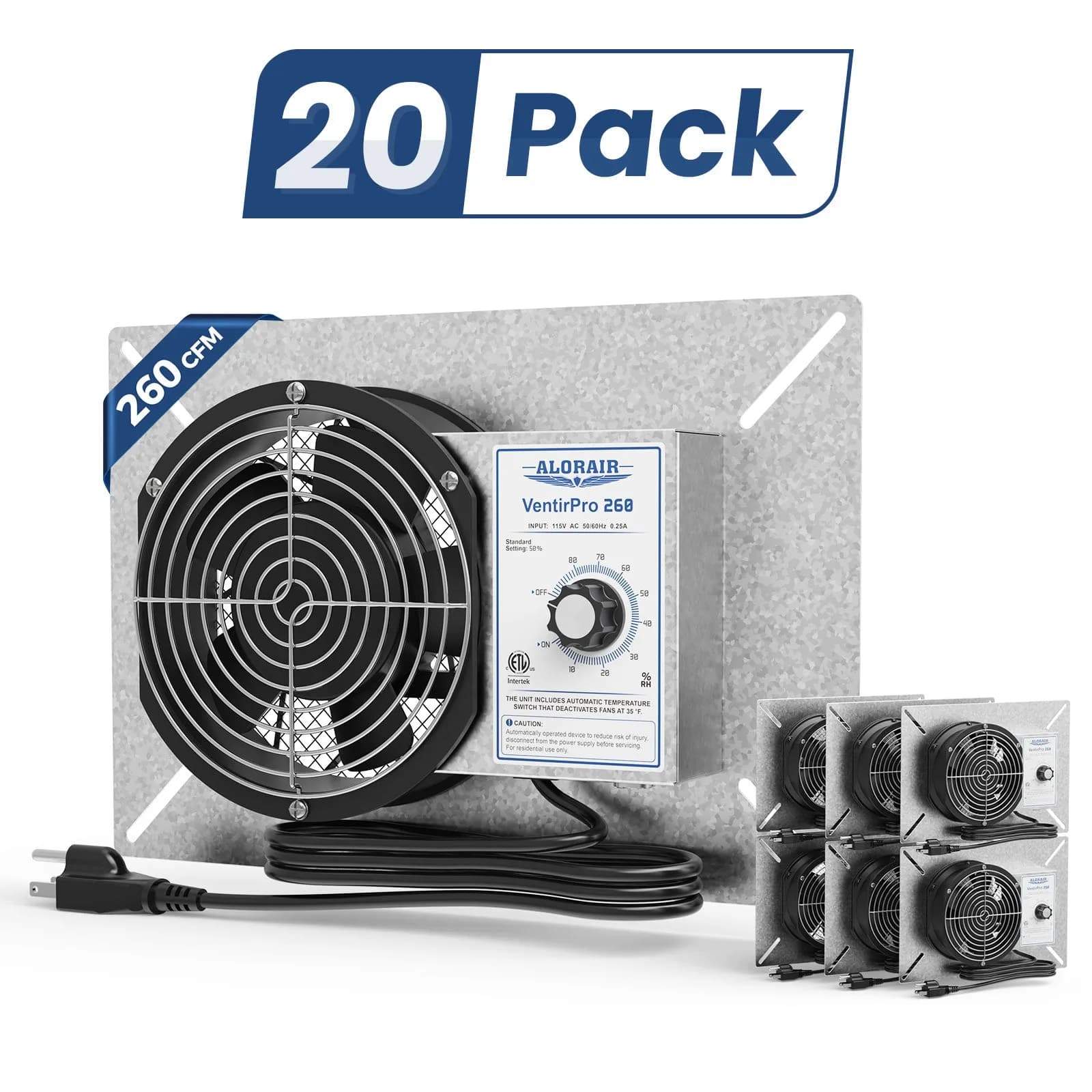 AlorAir Wholesale Packs Ventirpro 260 Crawl Space Fan (pack of 8/20/30) - 20Pack