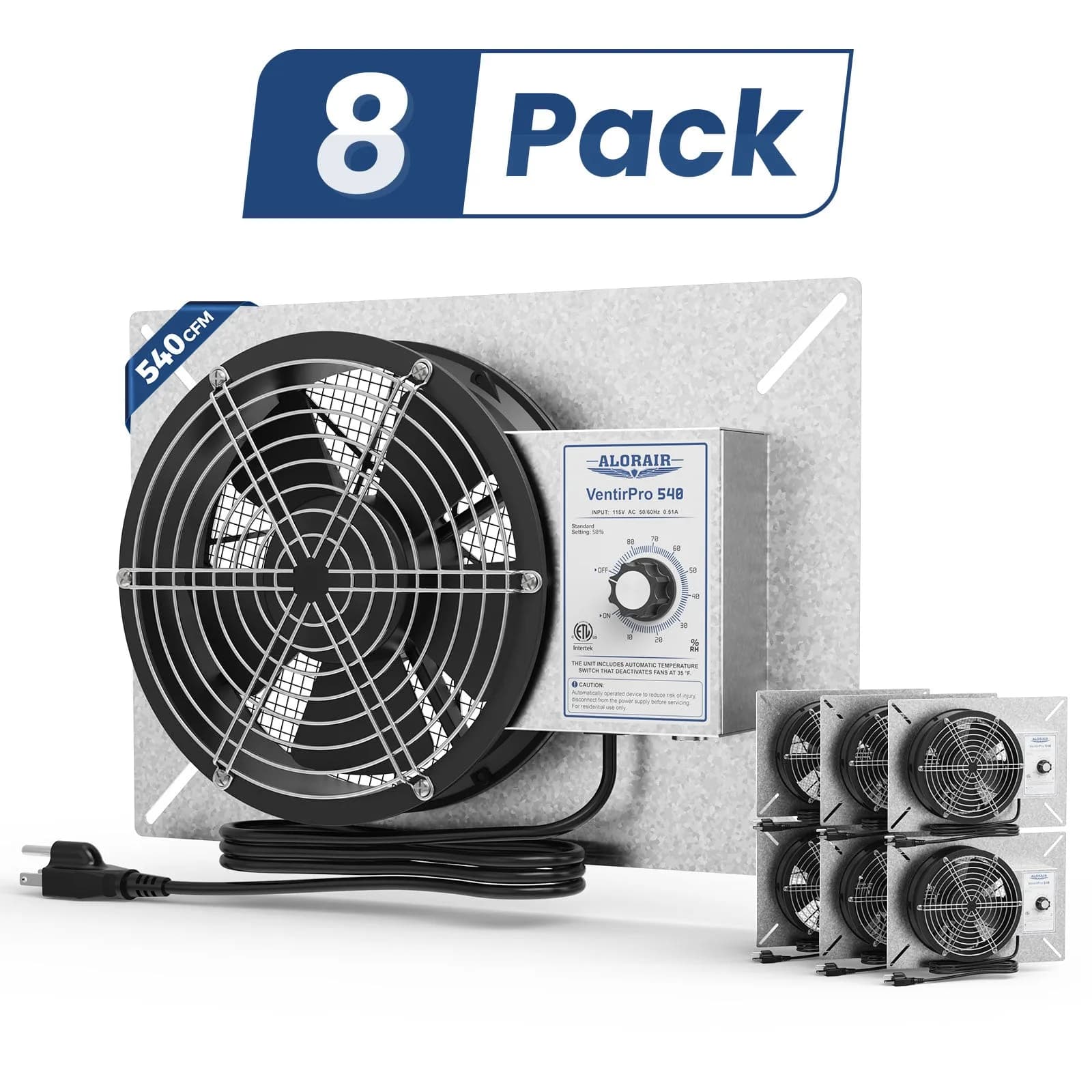 AlorAir Wholesale Packs Ventirpro 540 Crawl Space Fan (pack of 8/20/30) - 8Pack