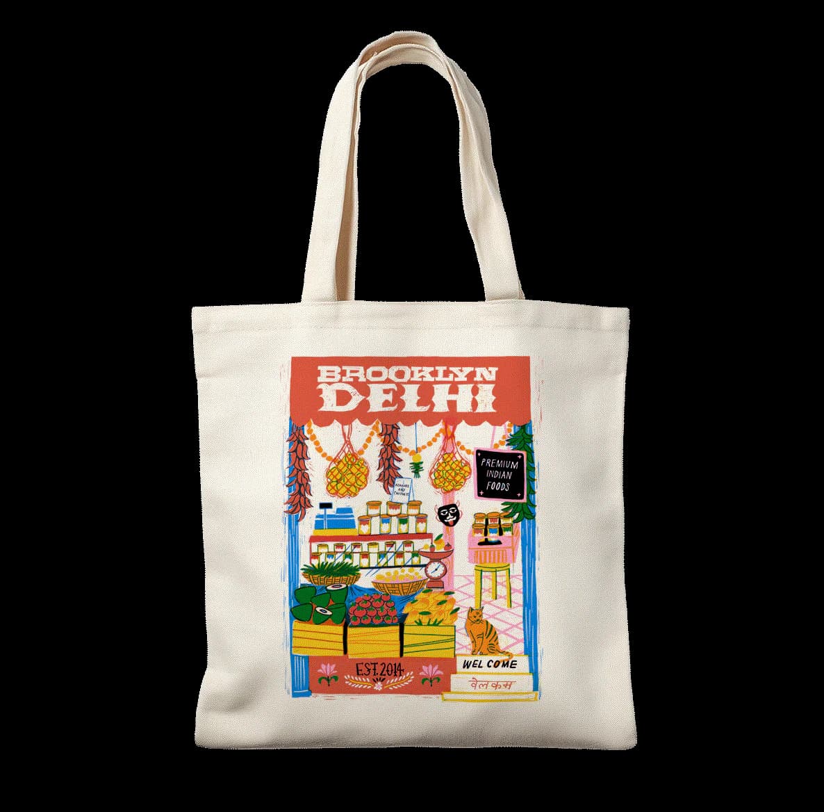 Illustrated Market Tote Bag