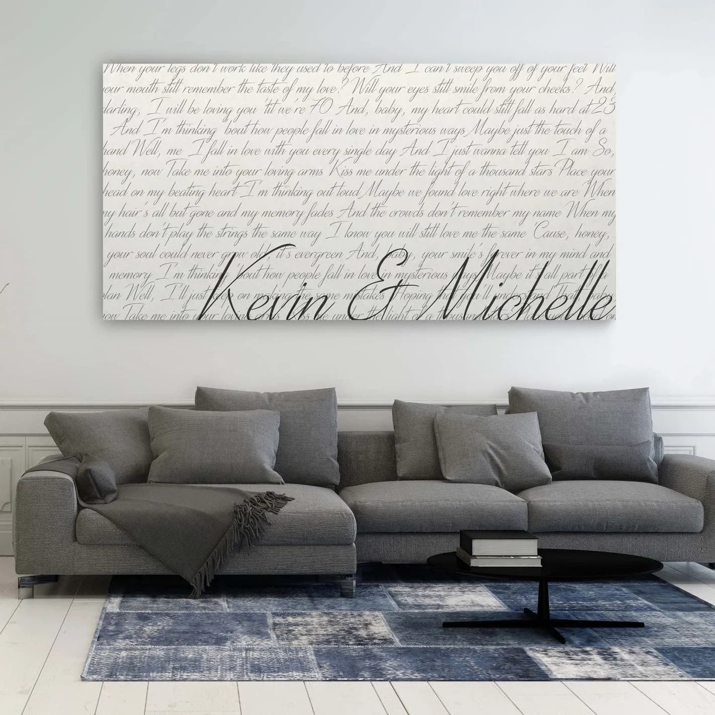 First Dance Song Canvas - A Design Covering The Entire Canvas With Lyrics