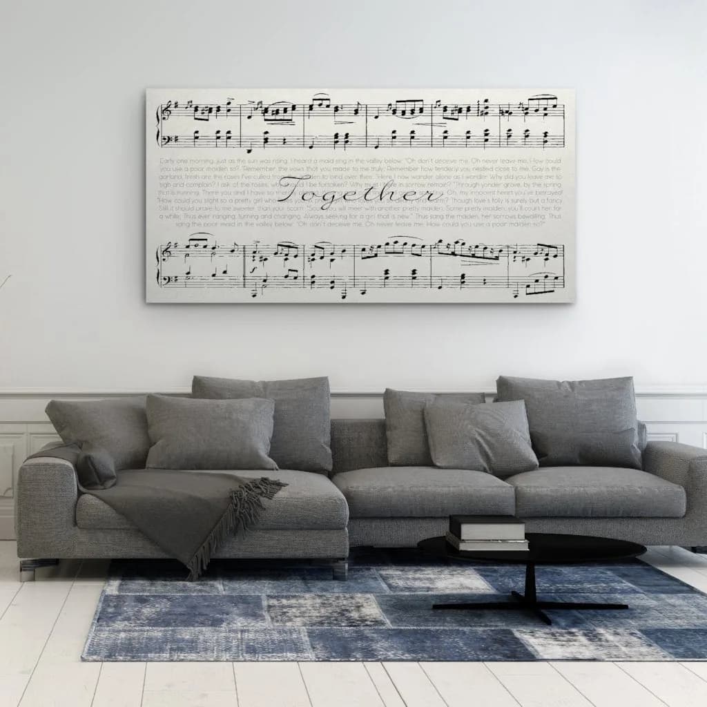 Framed Song Lyrics And Sheet Music Custom Canvas