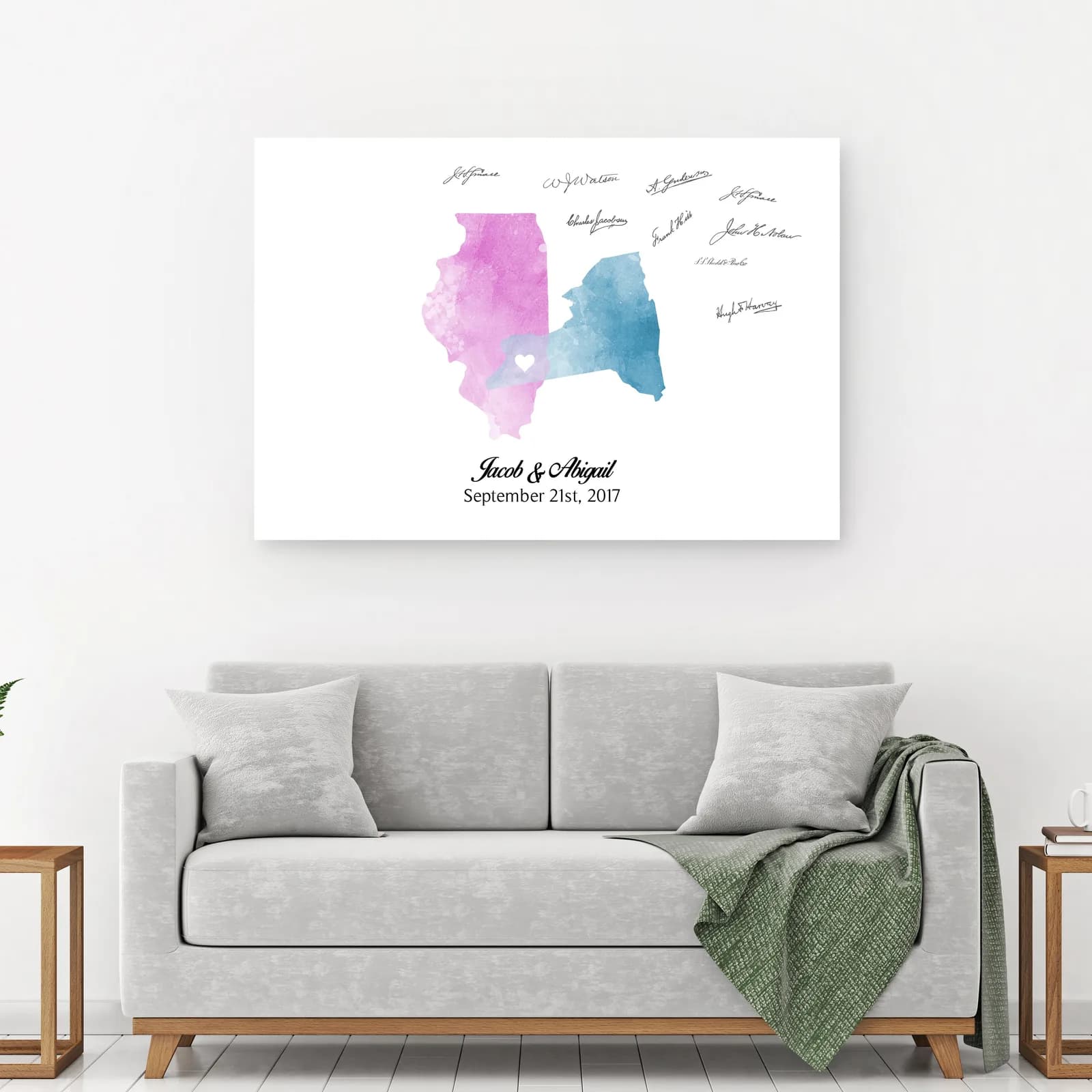 Wedding Guest Book Alternative - Watercolor States