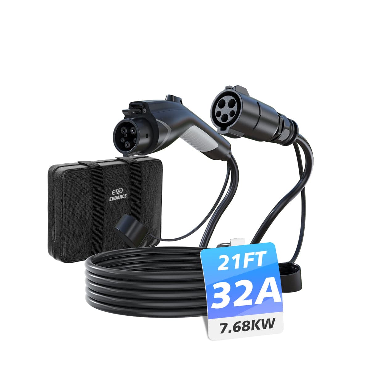EVDANCE J1772 EV Extension Cord 32A 21/40FT - 21FT