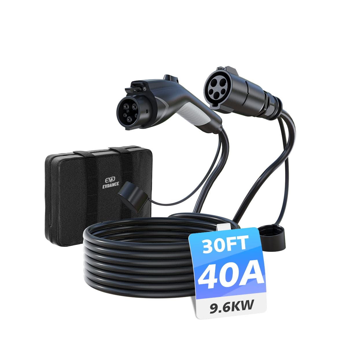 EVDANCE J1772 EV Extension Cord 40A 21/30/40 FT - 30FT