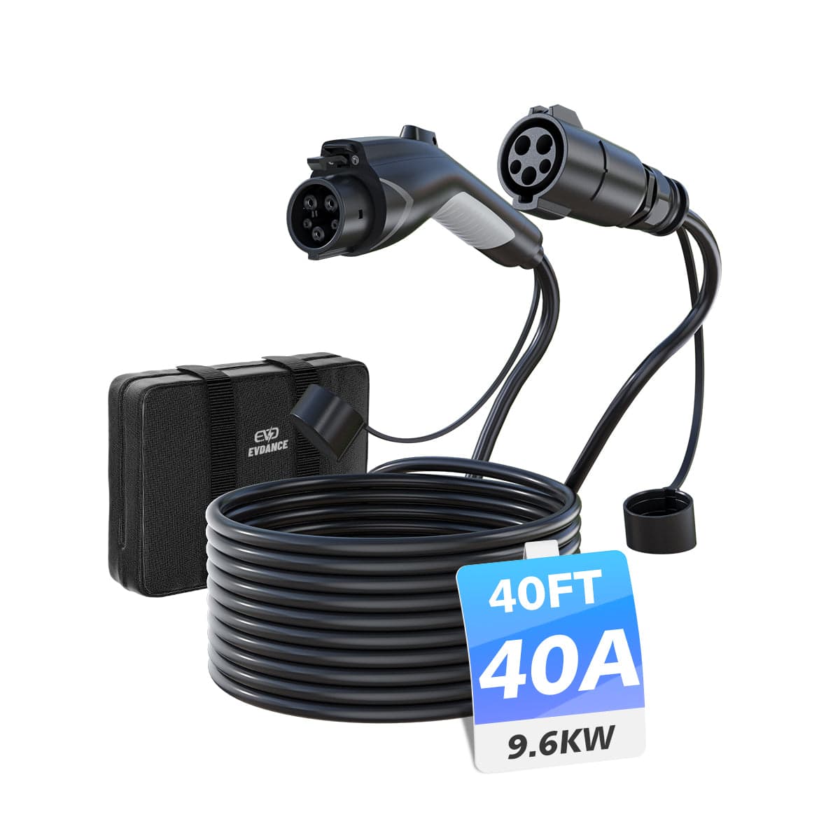 EVDANCE J1772 EV Extension Cord 40A 21/30/40 FT - 40FT