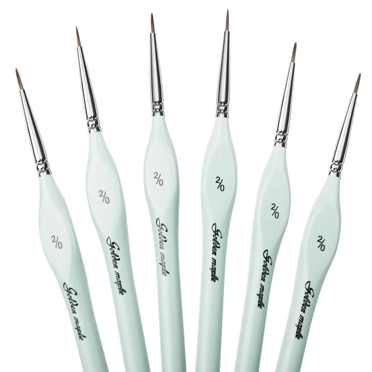 2/0 Extra Fine Tip Nylon Detail Brush - 6pcs/set - Morandi Green