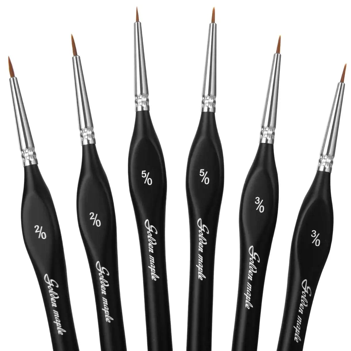 5/0,3/0,2/0 Extra Fine Tip Nylon Detail Brush - 6pcs/set