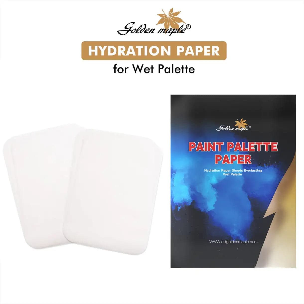 50 Hydration Paper Sheets for Wet Palette - 2 Pack （100 Sheets）
