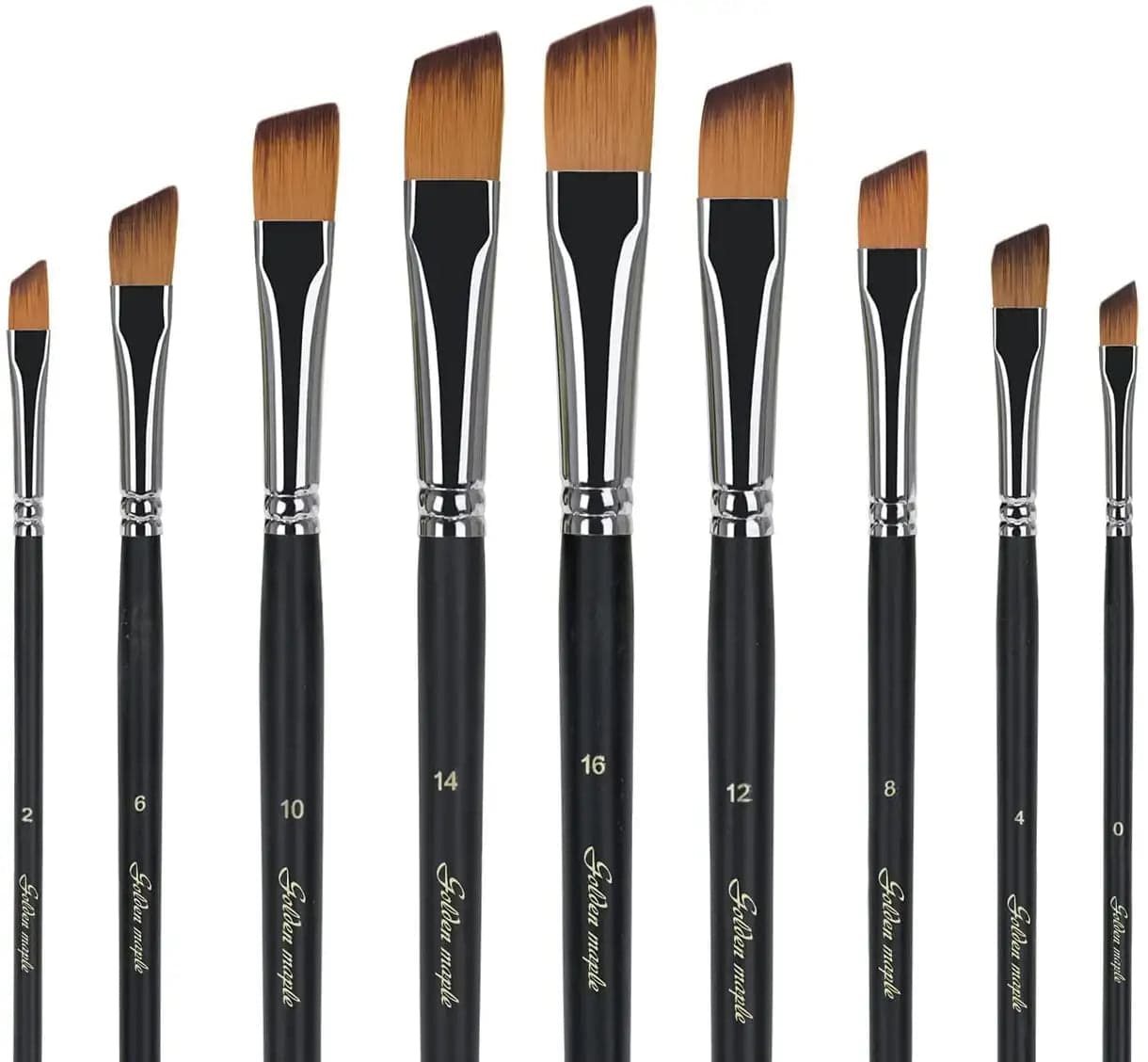 9PCS Angled Paint Brush Set with Oblique Tips
