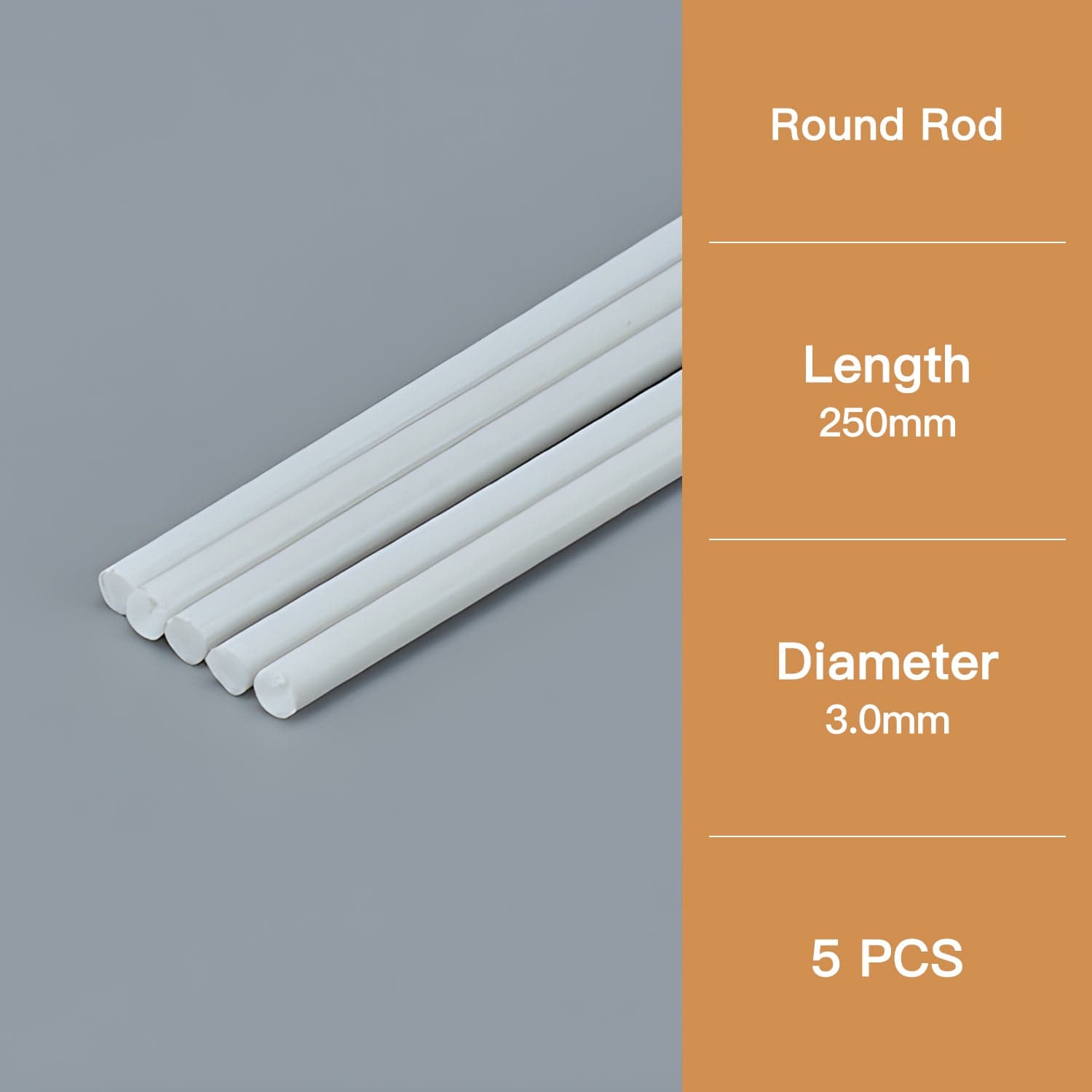 ABS Modeling Rods - ●Rod 3.0*250mm(5PCS)