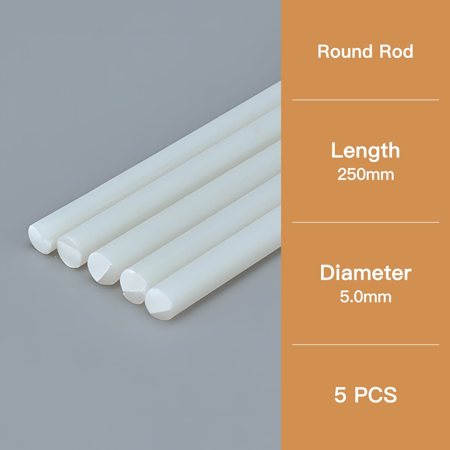 ABS Modeling Rods - ●Rod 5.0*250mm(5PCS)