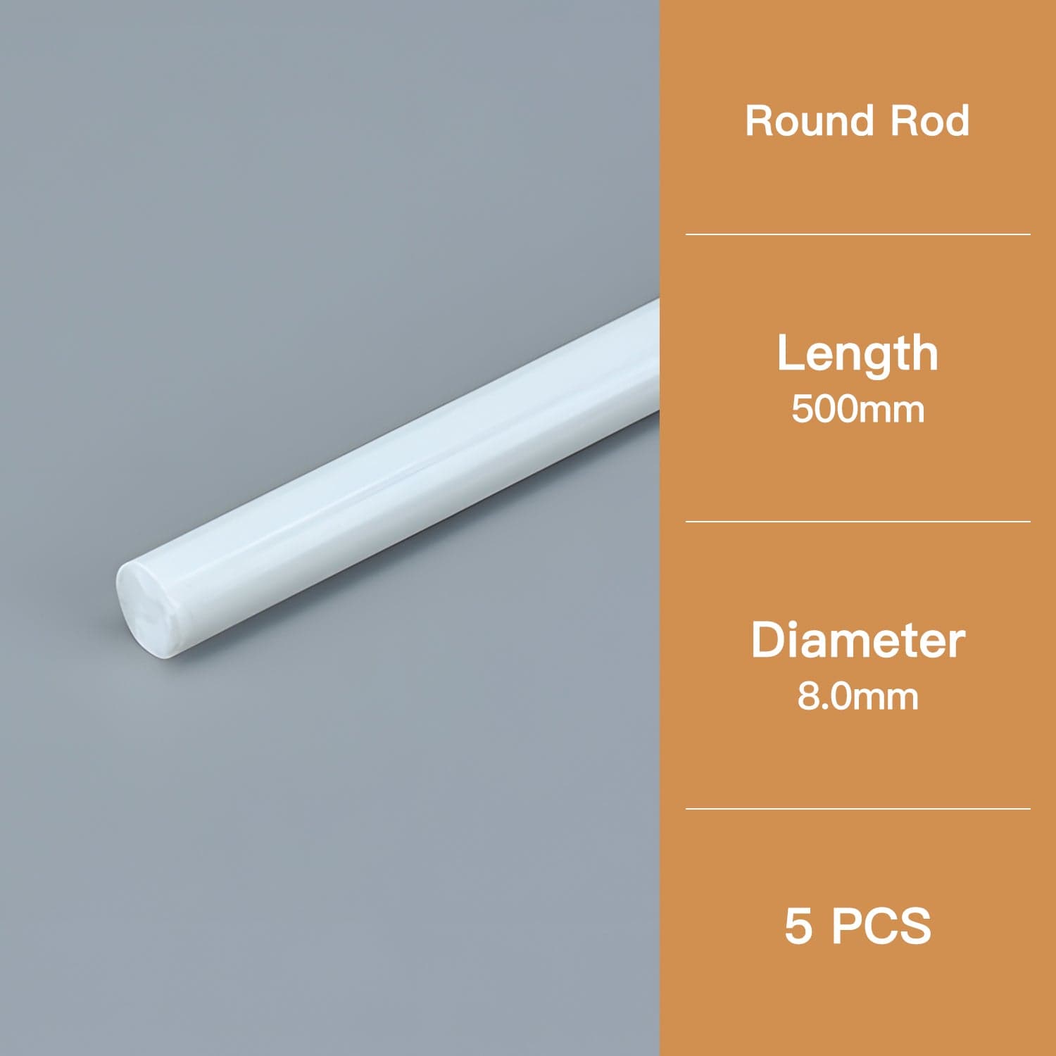 ABS Modeling Rods - ●Rod 8.0* 500mm(5PCS)