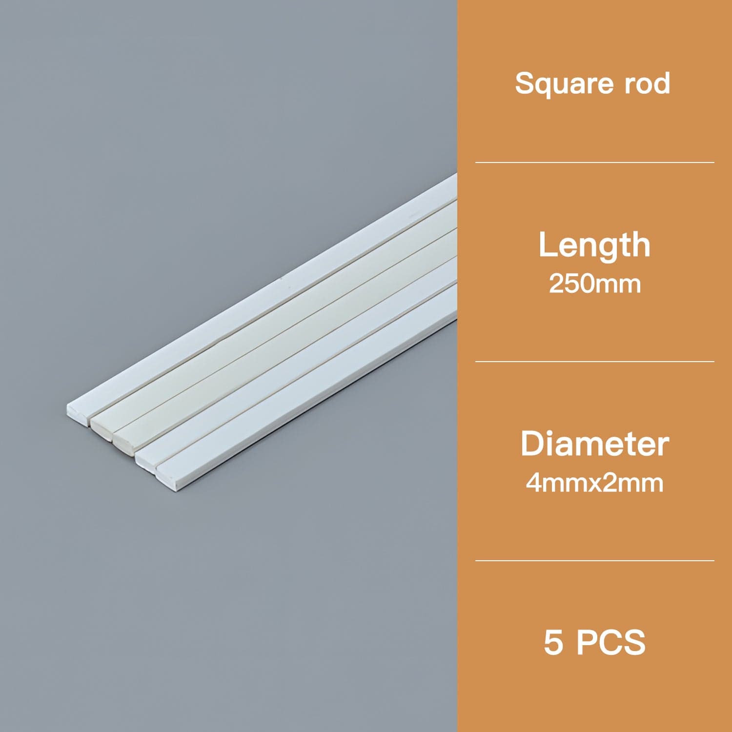 ABS Modeling Rods - □Tube 4*2*250mm(5PCS)