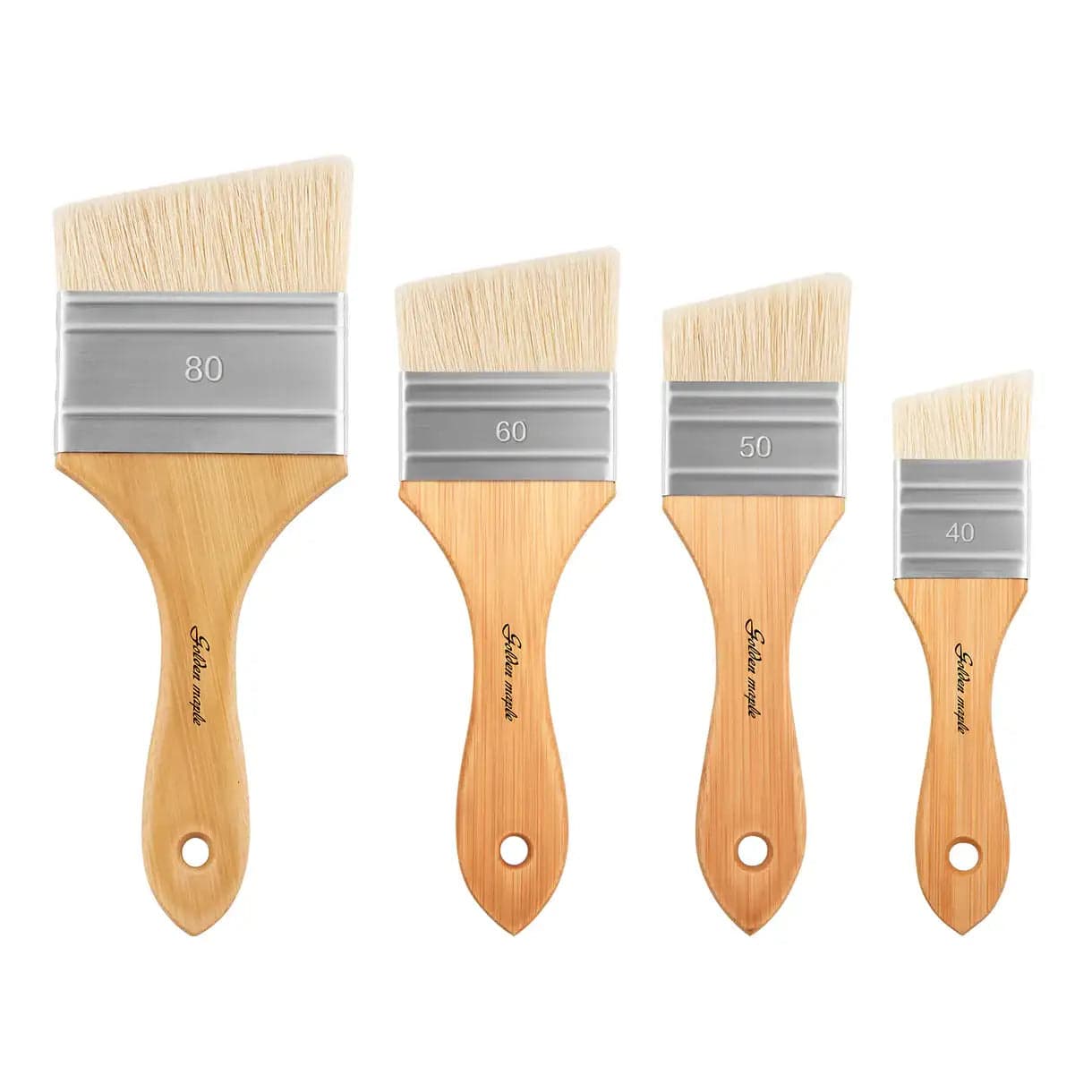 Bristle Angled Hake Brush 40/50/60/80 For Oil Acrylic Painting - 60