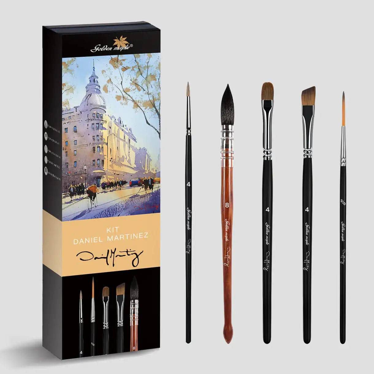 Daniel Martinez Professional Watercolor Brush Set - 5pcs