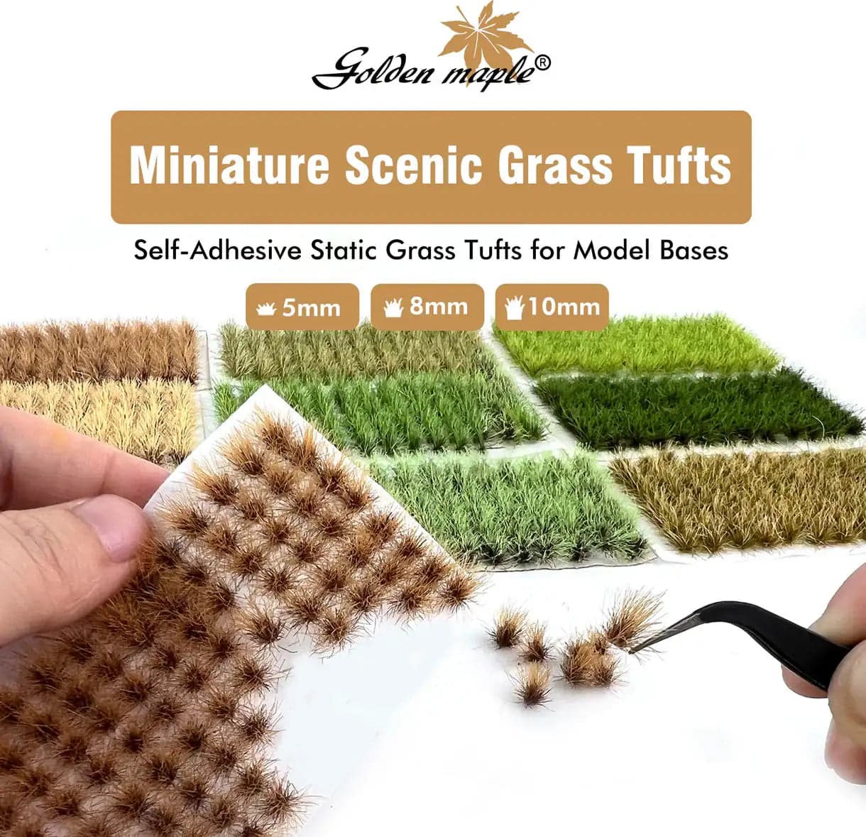 Miniature Scenic Grass Tufts - 10mm 15Plants Spring Green
