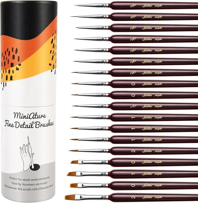 Nylon Round, Liners, Flat, Angles Detail Paint Brush - 18pcs/set