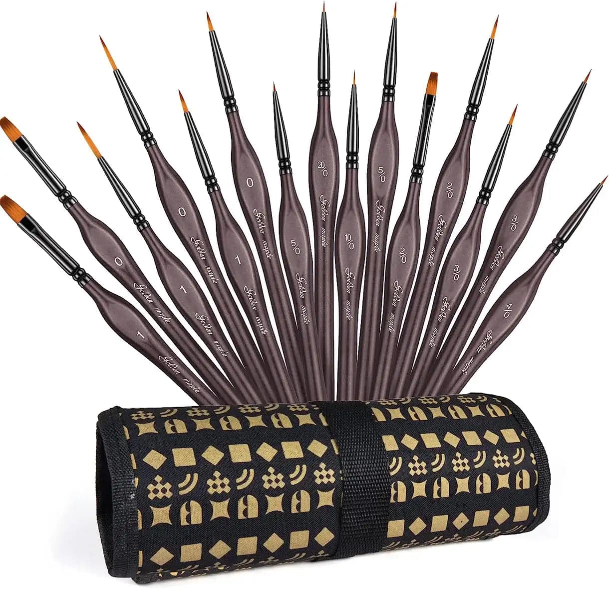 Nylon Thin Line, Liner, Flat & Round Model Detail Paint Brush - 15pcs/set