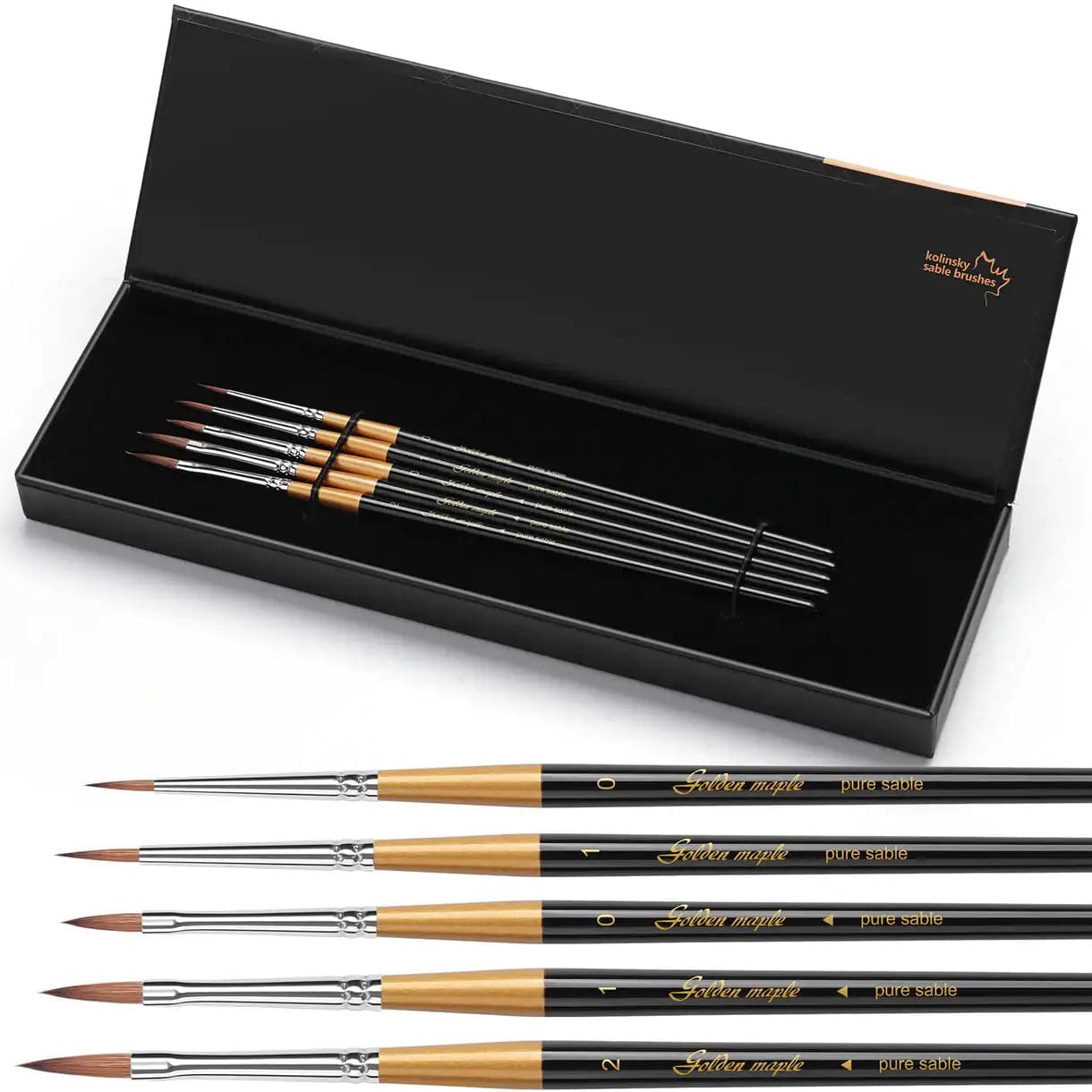 Premium Kolinsky Sable Arrow Shaped Miniature Painting Brush – 5pcs/set