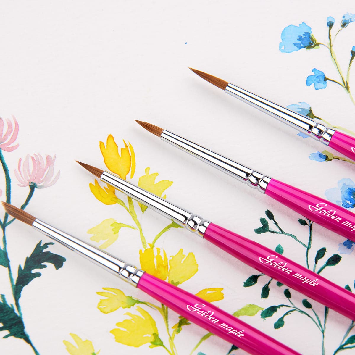 Rose Red Kolinsky Detail Brush Set - 4pcs