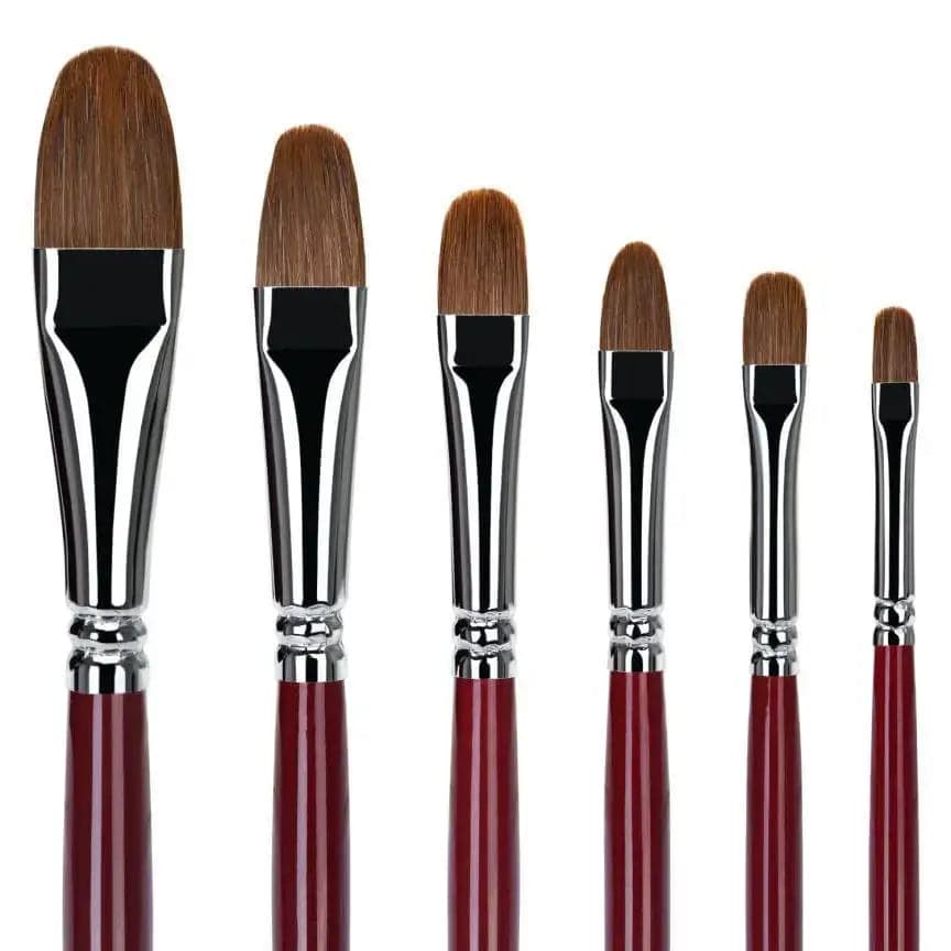 Sable Filbert Paint Brush Set - 6pcs