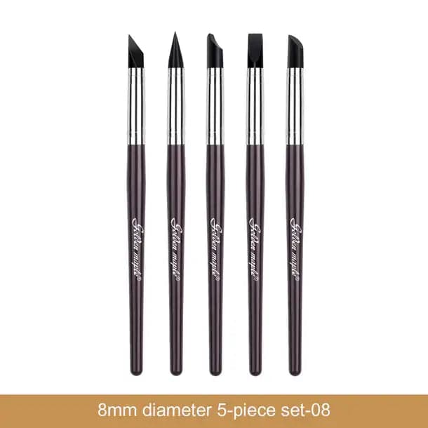 Silicone Brushes – Clay Shapers for Pottery and Drawing Tool Set 5pcs - 8mm