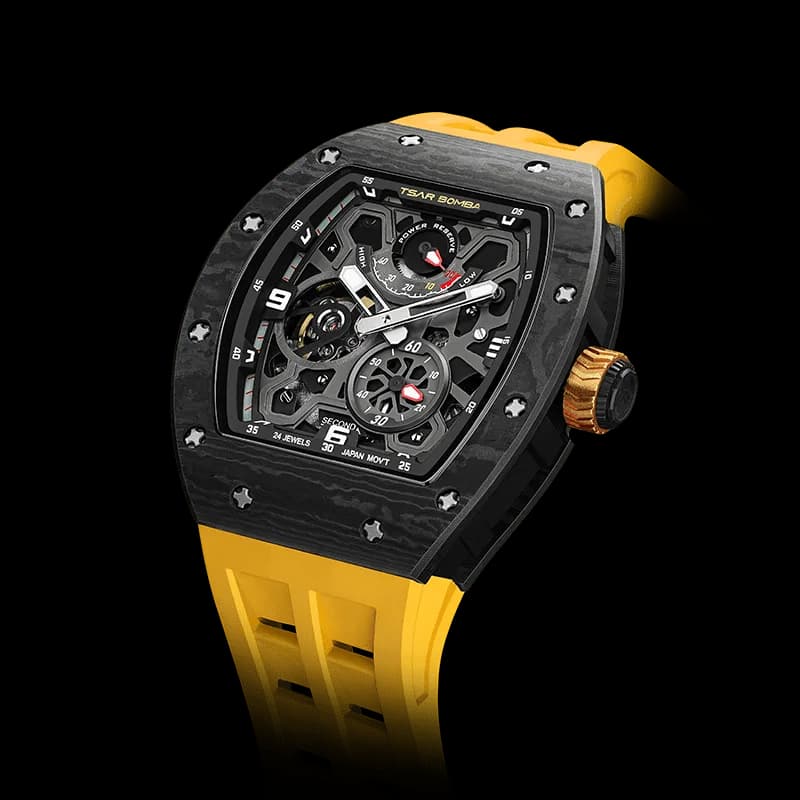 Elemental Series-Automatic Watch TB8212 Carbon Fiber Yellow