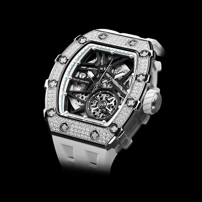 Elemental Series-Cubic Zirconia Automatic Watch TB8209D White