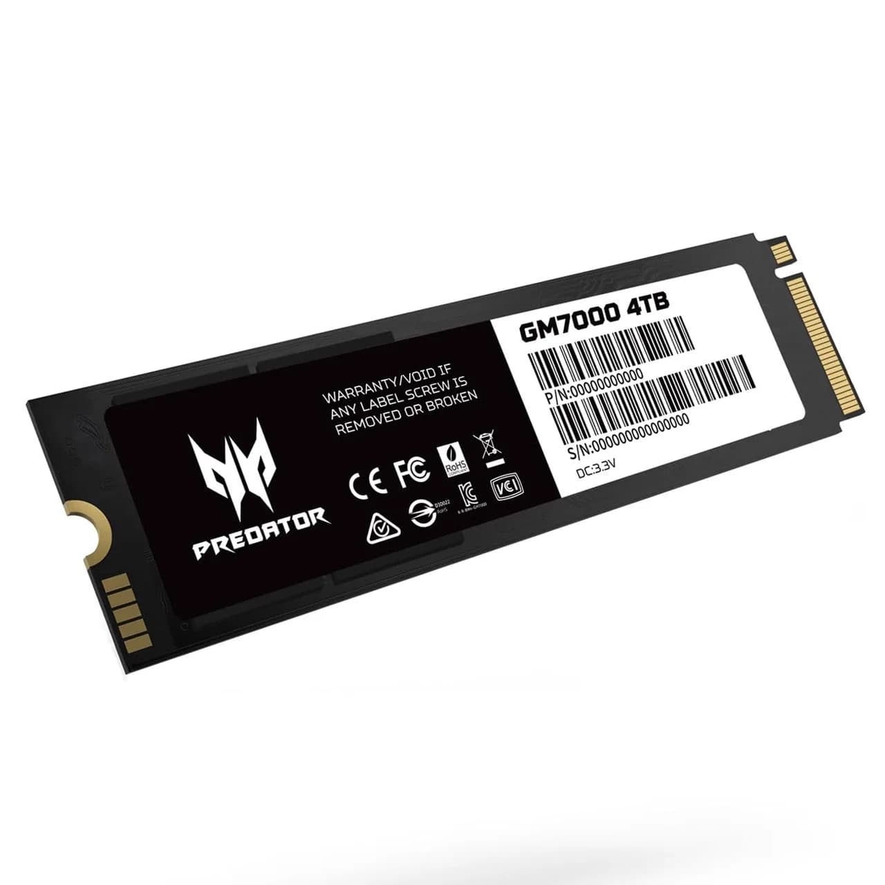Acer Predator GM7000 4TB NVMe Gen4 Gaming SSD, M.2 2280, PS5 storage, PCIe 4.0 Up to 7400MB/s B7L.9BWWR.107 — photo 1 of 1