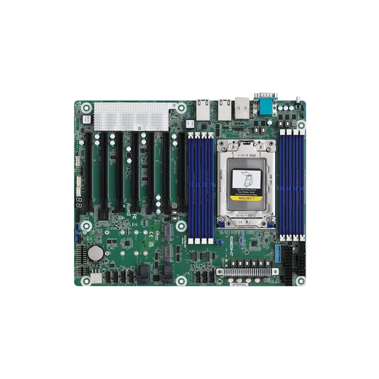 ASRock Rack Server Motherboard | AMD EPYC 7003/7002 | SP3 (LGA4094) | ATX | ROMED8-2T/BCM