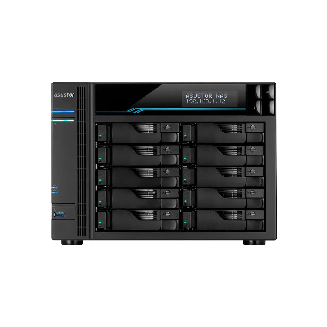 Asustor LOCKERSTOR 10, Medium Business 10-Bays NAS, Intel Quad-Core 2.1GHz CPU, 2.5GbE & 10GbE Ports, 8GB DDR4 RAM, Network Attached Storage — photo 1 of 1