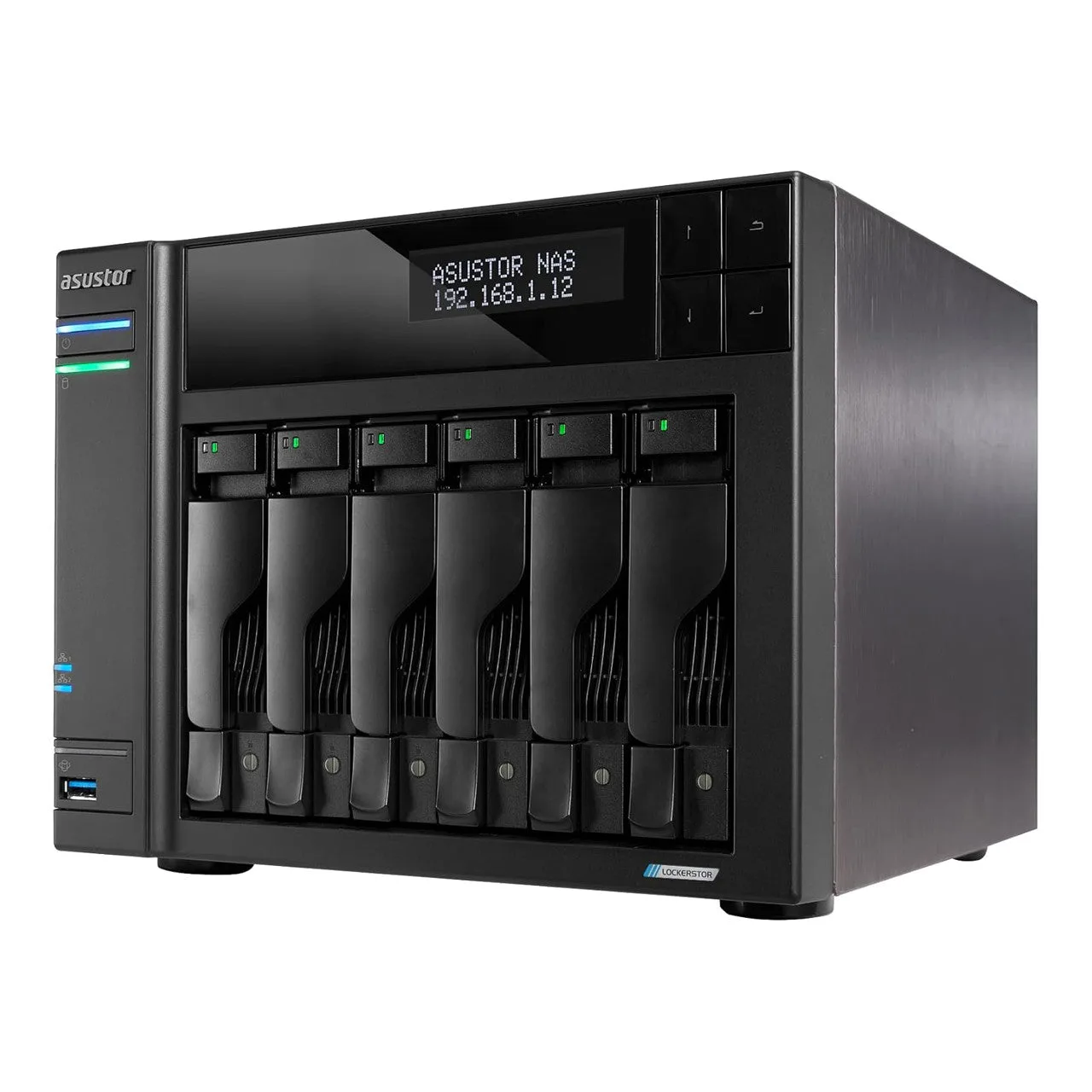 Asustor Lockerstor 6 Gen2+ 6 Bay NAS, Quad-Core 2.0GHz CPU, 2x5GbE, 8GB RAM DDR4, 4x M.2 SSD Slots (Diskless) AS6706T v2 - NO SSD