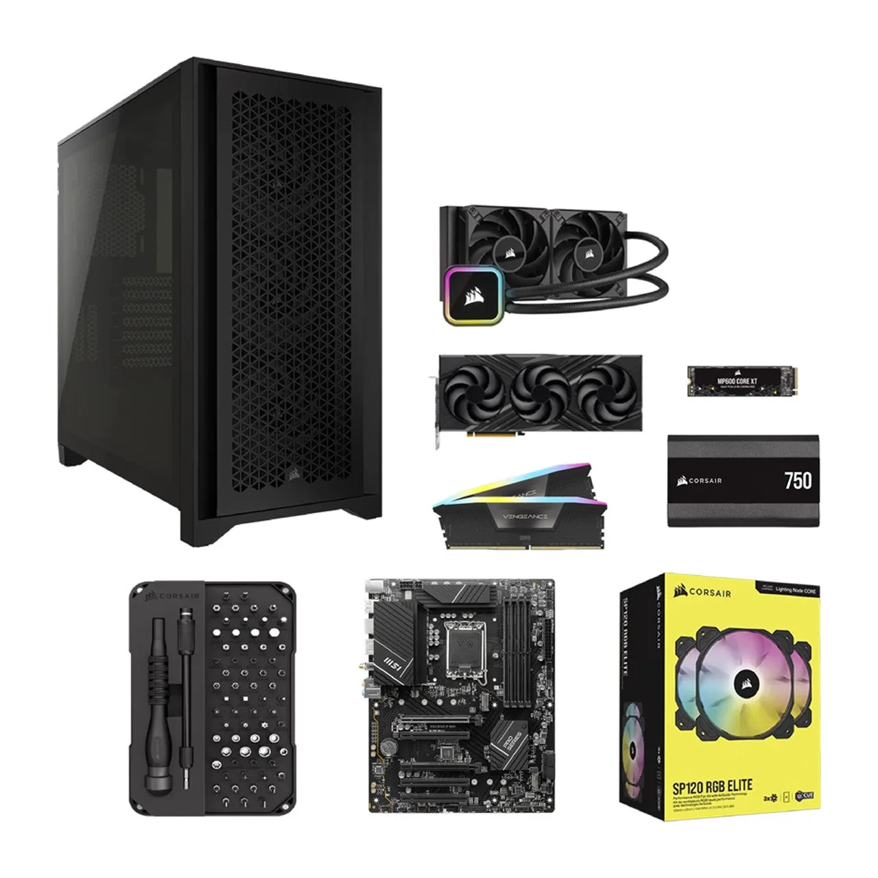 Corsair BUILD KIT Mid tower Core i7-14700KF RAM 32 GB SSD 2 TB NVMe GeForce RTX 4070 Super 11 Home (Black) CS-9070005-CHA