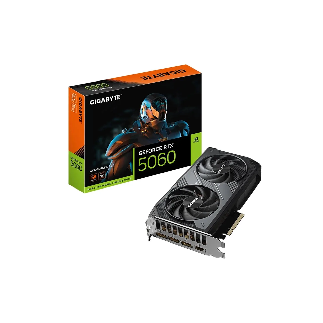 Gigabyte GeForce RTX 5060 WINDFORCE OC 8G Graphics Card | 8GB GDDR7 | 128-Bit | PCIe 5.0 | GV-N5060WF2OC-8GD — photo 1 of 1