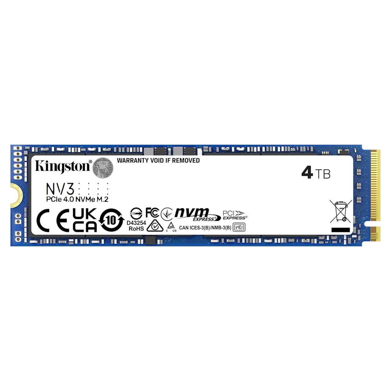 Kingston NV3 4TB M.2 2280 NVMe SSD PCIe 4.0 Gen 4x4 Up to 6000 MB/s SNV3S/4000G — photo 1 of 1
