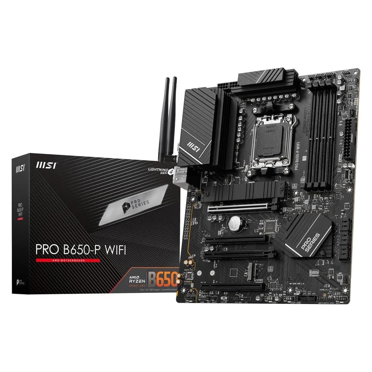 MSI ProSeries Motherboard, AMD AM5, ATX, DDR5, PCIe 4.0, M.2, SATA 6Gb/s, USB 3.2 Gen 2, HDMI/DP, Wi-Fi 6E PRO B650-P WIFI — photo 1 of 1