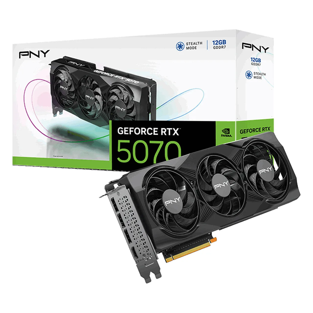PNY NVIDIA GeForce RTX 5070 Triple Fan Graphic Card - 12 GB GDDR7 - PCIe 5.0 x16 - 250 W VCG507012TFXPB1 — photo 1 of 1