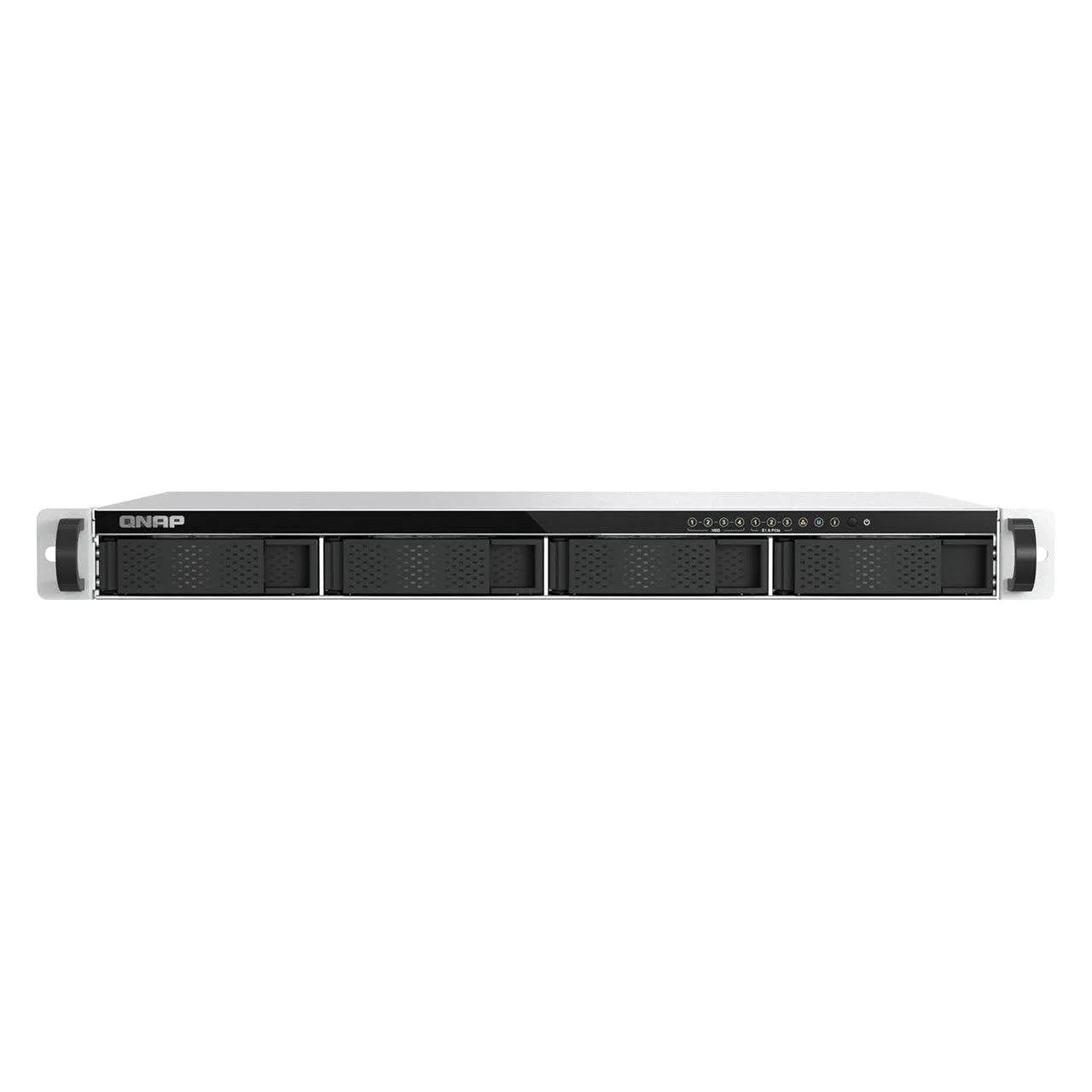 QNAP 1U 4-bay 3.5" SATA + 3 x E1.S/PCIe M.2 2280 short depth 12" rackmount NAS, Intel Atom x7405C 4C TS-H765EU-8G-US