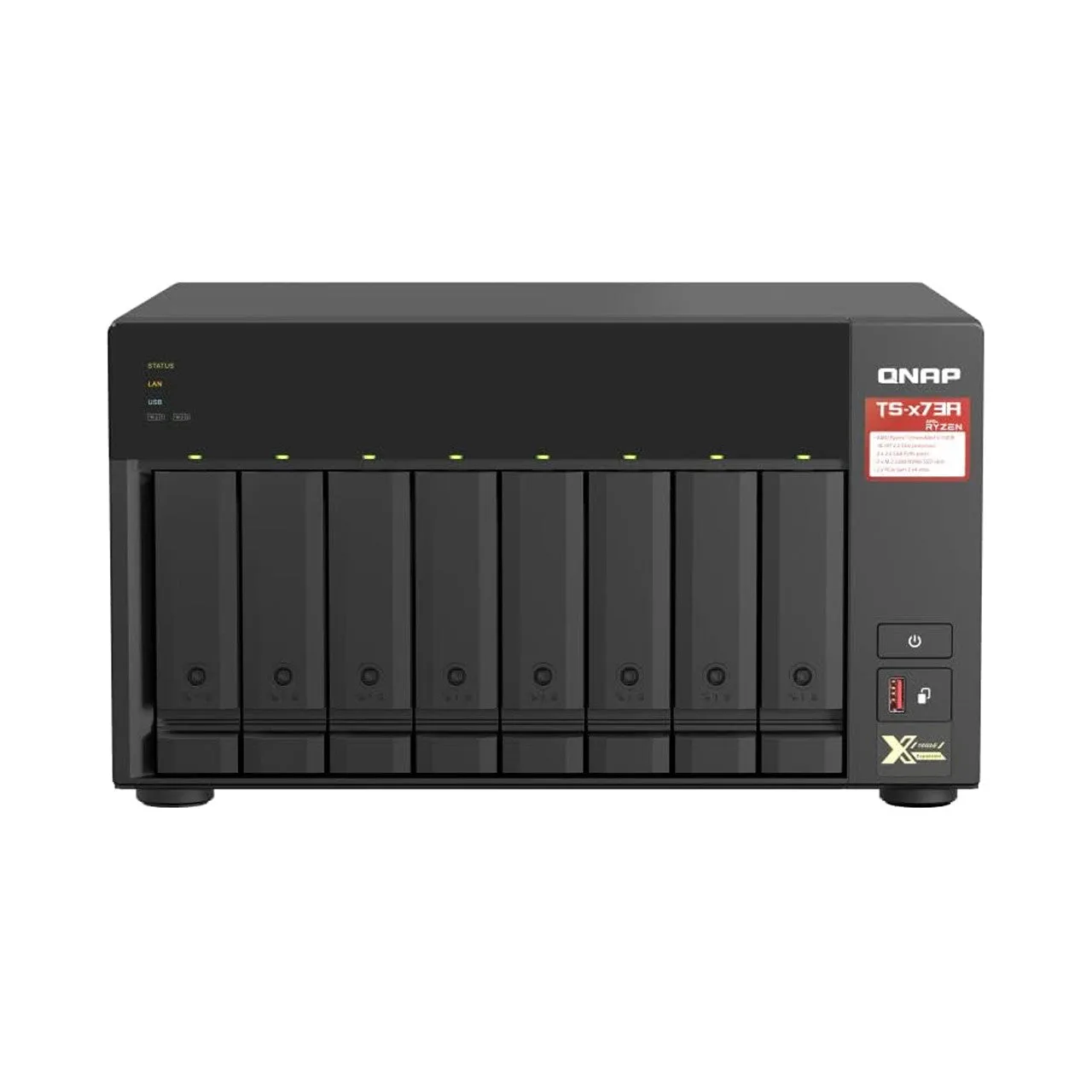 QNAP Desktop 8-bay NAS/iSCSI IP-SAN, AMD Ryzen V1500B 4C/8T 2.2 GHz, 8GB RAM, two 2.5GbE, 10G-ready TS-873A-8G-US — photo 1 of 1