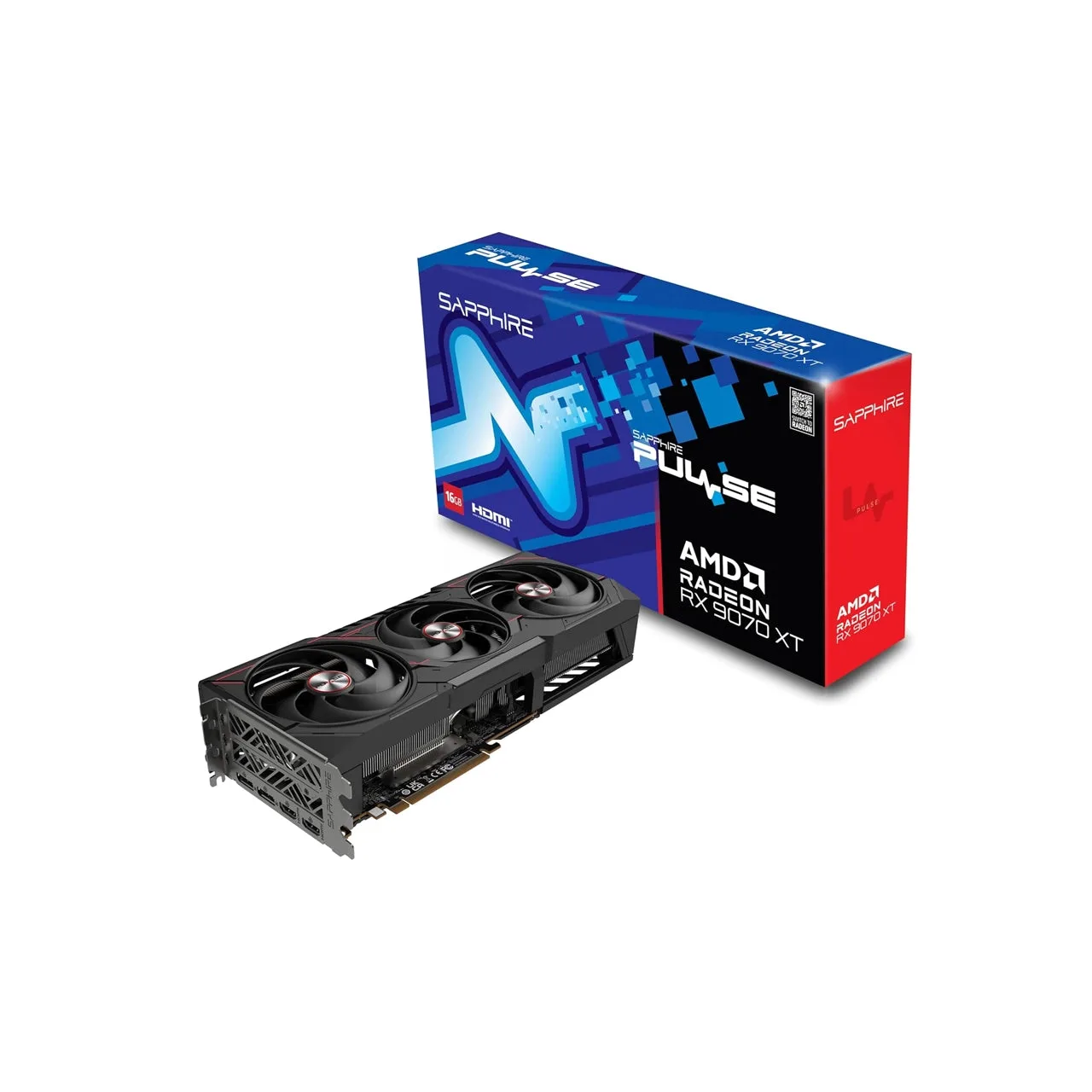 Sapphire PULSE Radeon RX 9070 XT 16GB GDDR6 Graphics Card | AMD RDNA 4 | PCIe 5.0 | 11348-03-20G